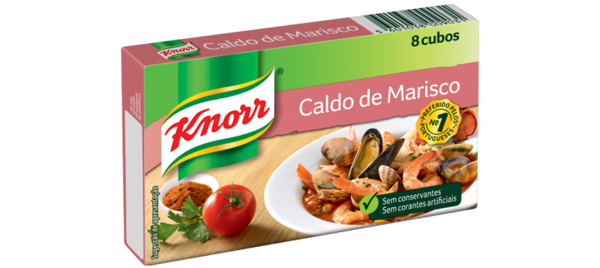 Caldo Knorr de Marisco / Bouillon Knorr Zeevruchten 8 blokjes totaal 80 Gr.