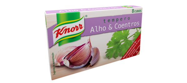 Caldo Knorr T-Horta Alho&Coentros / Bouillon Knorr T-Horta Knoflook&Koriander 8 blokjes totaal 80 Gr