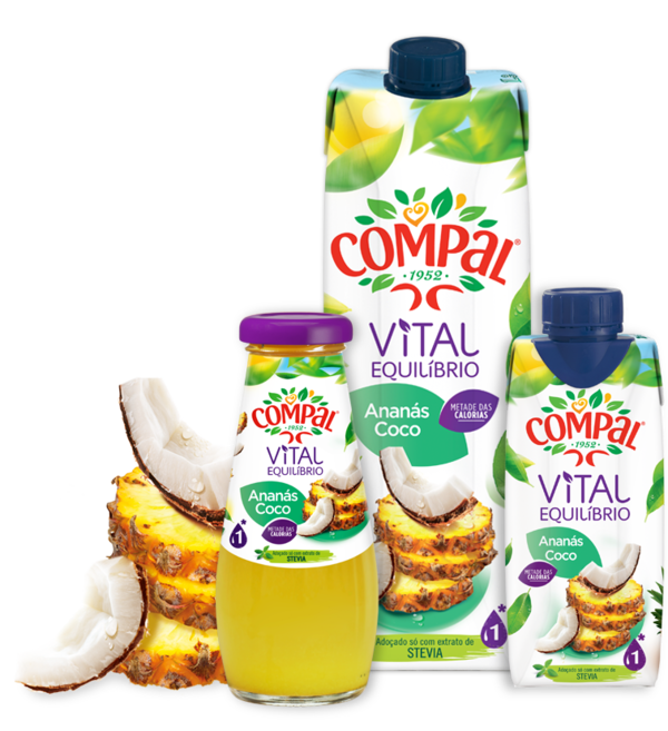 Compal Vital Ananas / Coco / Vruchtensap Compal Vital Ananas / Coco 1 Ltr.